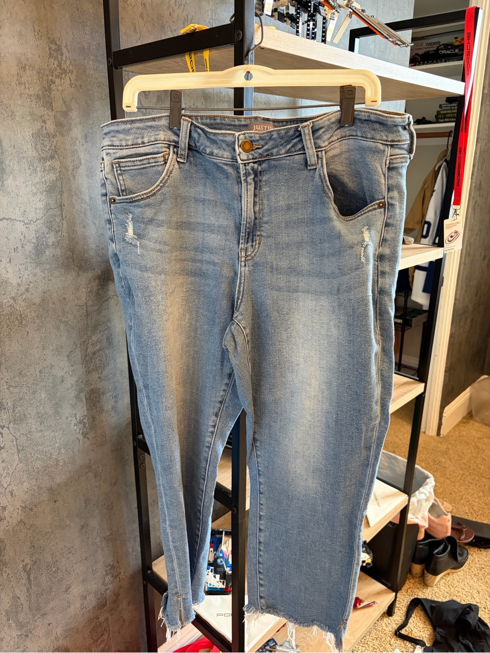 Just USA Light Wash Cropped Stretch Denim Jeans